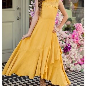 Gorgeous Boho Inspired Mustard Maxi Dress